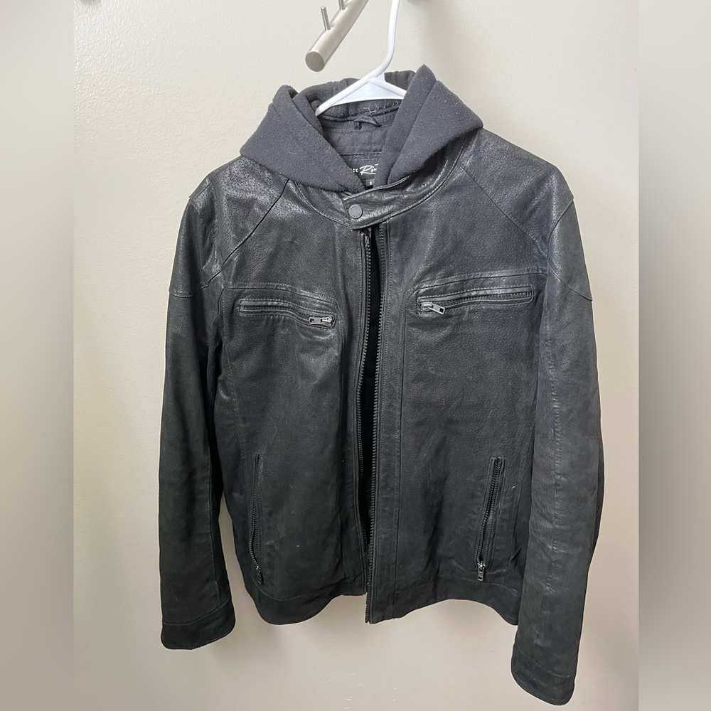 Black rivet leather jacket